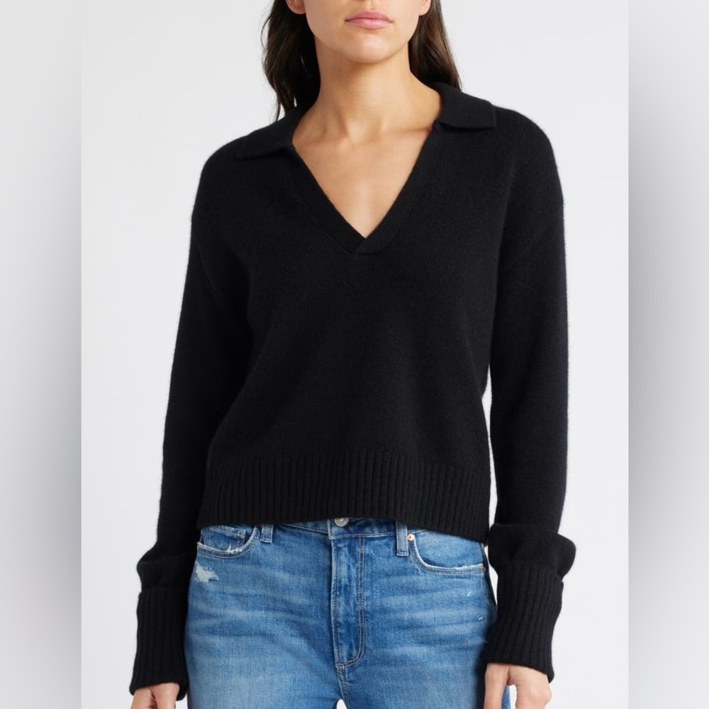 Vince Black V-Neck Sweater - Picture 2 of 7